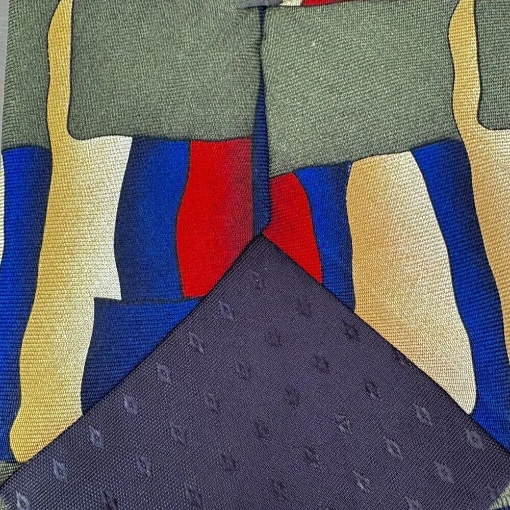 Vintage 90s Abstract Colorful Silk Tie Prince Of Bell Air Men’s In Living Color